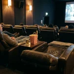 Luxusní VIP kino sál s pohodlnými koženými křesly a občerstvením