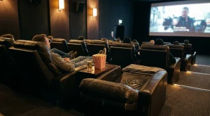 VIP Filmy a prémiové zážitky: Co znamená VIP v kinematografii, streamingu a kinech 9 Luxusní VIP kino sál s pohodlnými koženými křesly a občerstvením